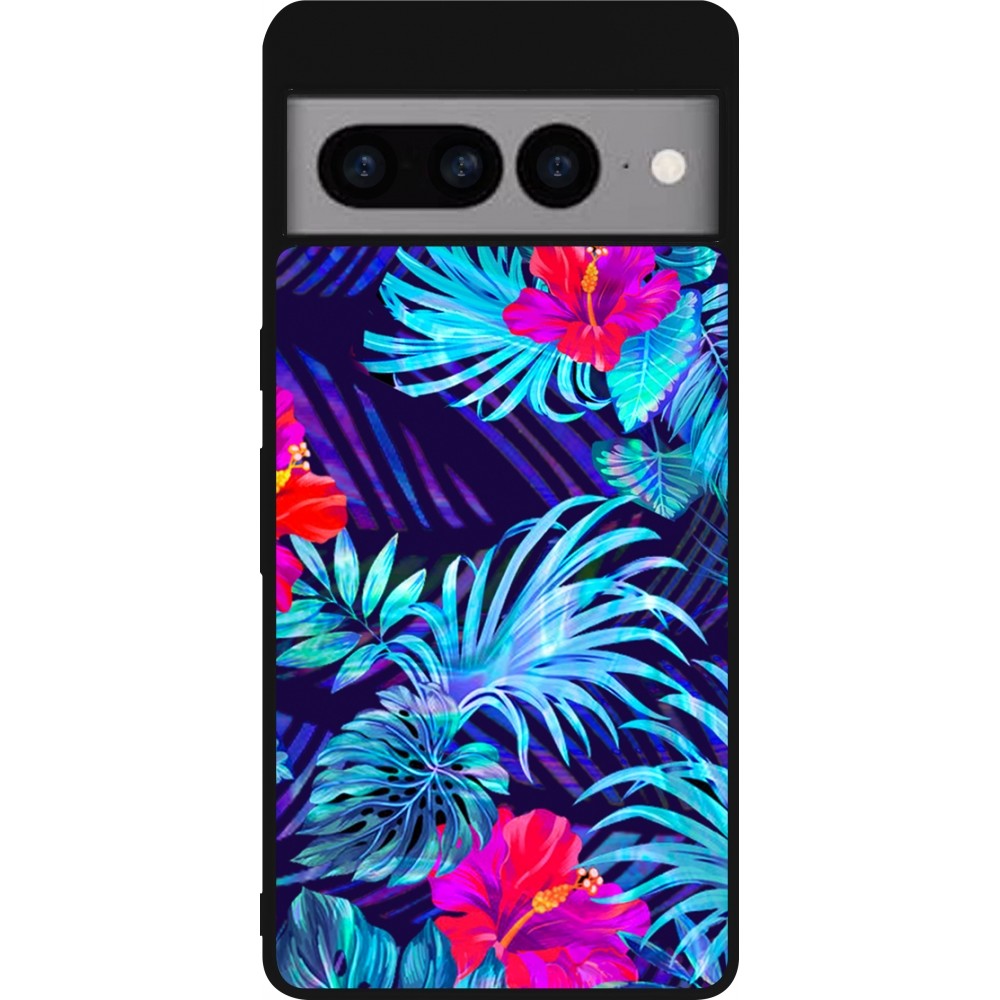 Coque Google Pixel 7 Pro - Silicone rigide noir Blue Forest
