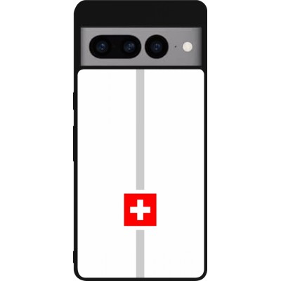 Google Pixel 7 Pro Case Hülle - Silikon schwarz Kanton CH weiss