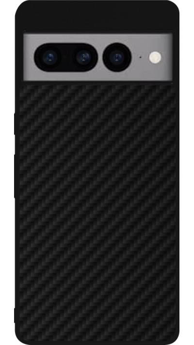 Google Pixel 7 Pro Case Hülle - Silikon schwarz Carbon Basic