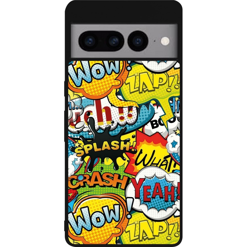 Google Pixel 7 Pro Case Hülle - Silikon schwarz Cartoons slogans