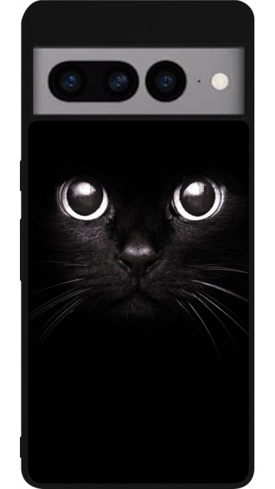 Google Pixel 7 Pro Case Hülle - Silikon schwarz Cat eyes