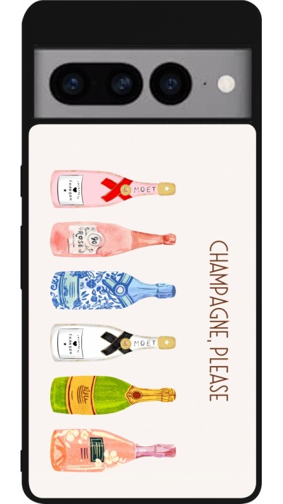 Google Pixel 7 Pro Case Hülle - Silikon schwarz Champagne Please