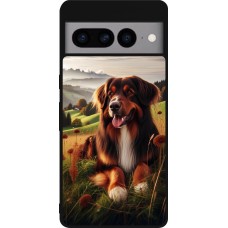 Google Pixel 7 Pro Case Hülle - Silikon schwarz Hund Land Schweiz
