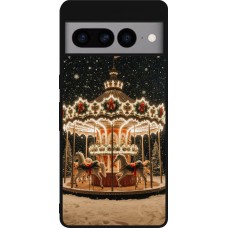 Google Pixel 7 Pro Case Hülle - Silikon schwarz Christmas 25 Carousel
