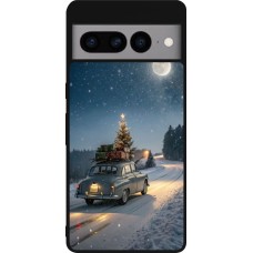 Google Pixel 7 Pro Case Hülle - Silikon schwarz Christmas 25 Car with Tree Xmas