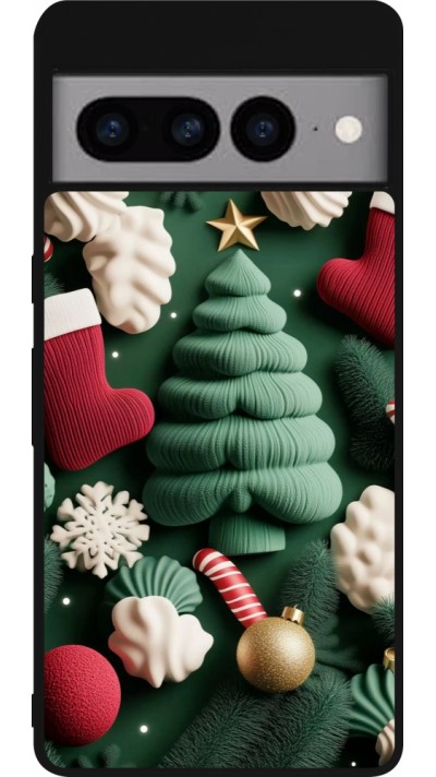 Google Pixel 7 Pro Case Hülle - Silikon schwarz Christmas 25 Christmas textiles