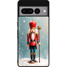 Coque Google Pixel 7 Pro - Silicone rigide noir Christmas 25 Nutcracker Snow