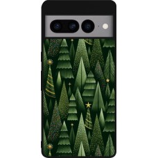 Google Pixel 7 Pro Case Hülle - Silikon schwarz Christmas 25 Pattern Xmas Tree