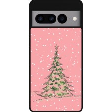 Coque Google Pixel 7 Pro - Silicone rigide noir Christmas 25 Pink Tree