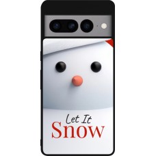 Coque Google Pixel 7 Pro - Silicone rigide noir Christmas 25 Xmas Snowman
