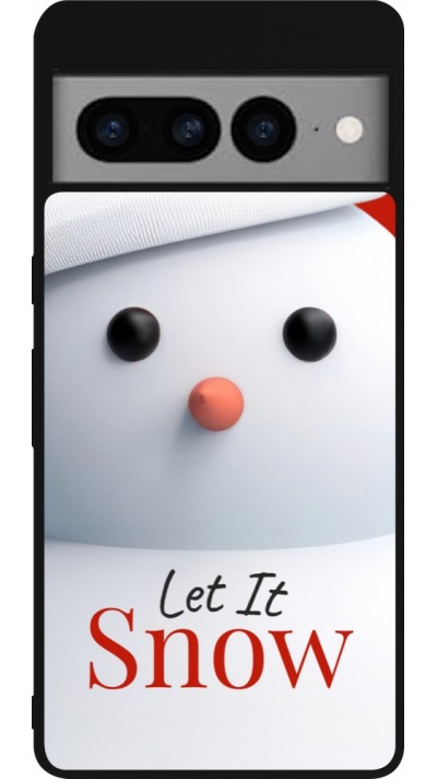 Google Pixel 7 Pro Case Hülle - Silikon schwarz Christmas 25 Xmas Snowman
