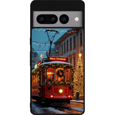 Coque Google Pixel 7 Pro - Silicone rigide noir Christmas 25 Xmas Train