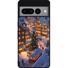 Coque Google Pixel 7 Pro - Silicone rigide noir Christmas 25 Xmas Village