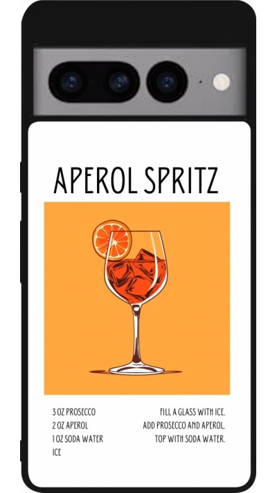 Coque Google Pixel 7 Pro - Silicone rigide noir Cocktail recette Aperol Spritz