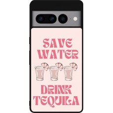 Coque Google Pixel 7 Pro - Silicone rigide noir Cocktail Save Water Drink Tequila