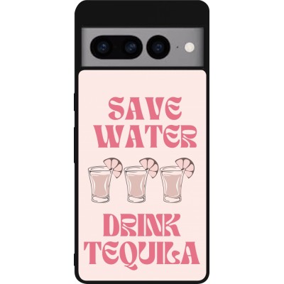Coque Google Pixel 7 Pro - Silicone rigide noir Cocktail Save Water Drink Tequila