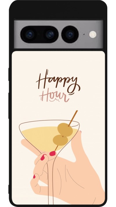Coque Google Pixel 7 Pro - Silicone rigide noir Cocktail Happy Hour