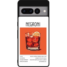 Coque Google Pixel 7 Pro - Silicone rigide noir Cocktail recette Negroni