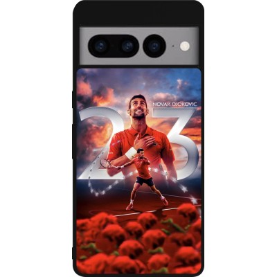 Google Pixel 7 Pro Case Hülle - Silikon schwarz Djokovic 23 Grand Slam