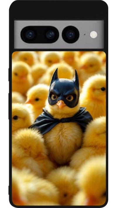 Coque Google Pixel 7 Pro - Silicone rigide noir Easter 2026 Chicken Batman