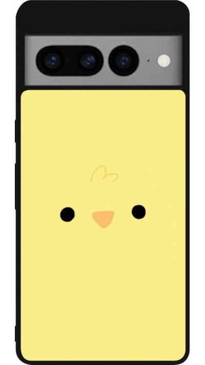 Coque Google Pixel 7 Pro - Silicone rigide noir Easter 2026 Little chicken