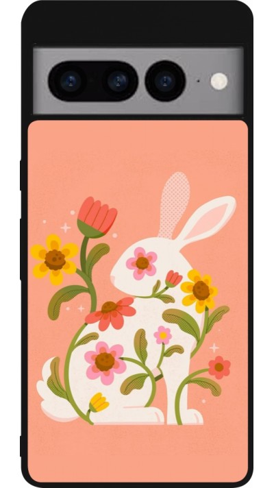 Coque Google Pixel 7 Pro - Silicone rigide noir Easter 2026 Rabbit collage