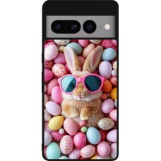 Coque Google Pixel 7 Pro - Silicone rigide noir Easter 2026 Rabbit fun
