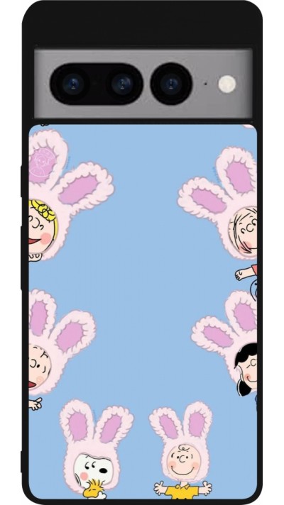 Coque Google Pixel 7 Pro - Silicone rigide noir Easter 2026 Snoopy