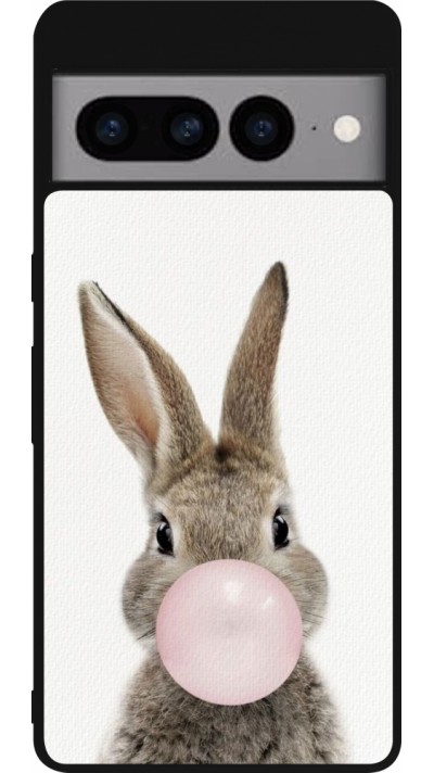 Coque Google Pixel 7 Pro - Silicone rigide noir Easter 2023 bubble gum bunny