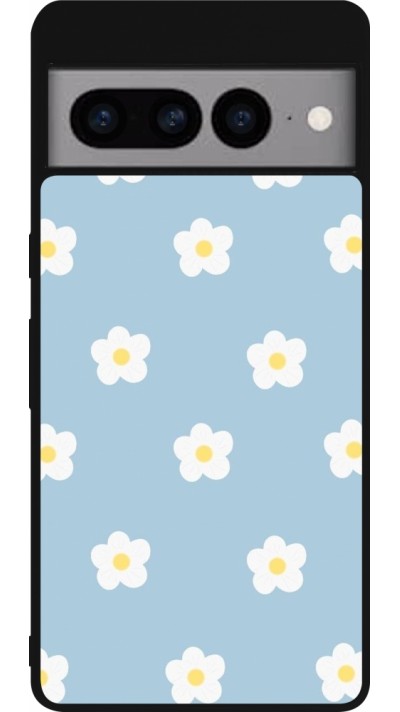 Google Pixel 7 Pro Case Hülle - Silikon schwarz Easter 2024 daisy flower
