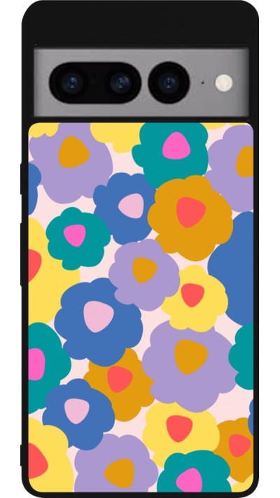 Coque Google Pixel 7 Pro - Silicone rigide noir Easter 2024 flower power