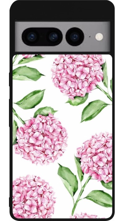 Coque Google Pixel 7 Pro - Silicone rigide noir Easter 2024 pink flowers
