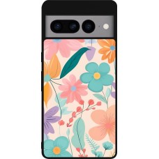 Google Pixel 7 Pro Case Hülle - Silikon schwarz Easter 2024 spring flowers