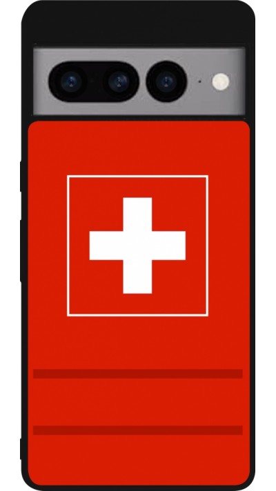 Google Pixel 7 Pro Case Hülle - Silikon schwarz Euro 2020 Switzerland