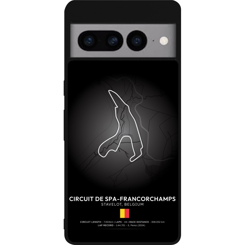 Coque Google Pixel 7 Pro - Silicone rigide noir F1 Track 2025 Belgium