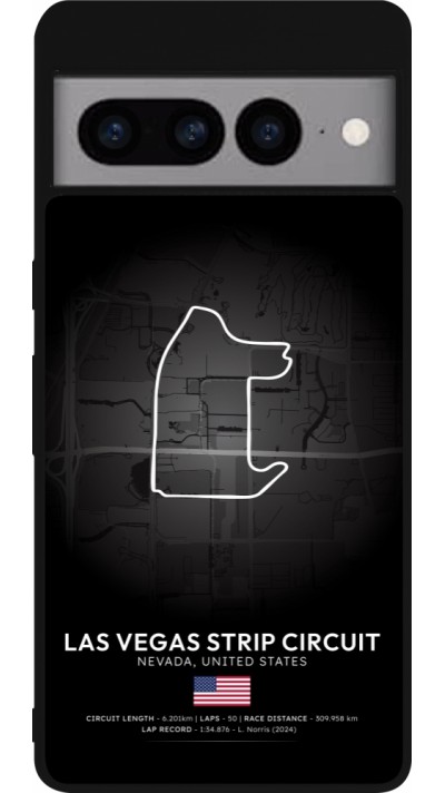 Google Pixel 7 Pro Case Hülle - Silikon schwarz F1 Track 2025 Las Vegas