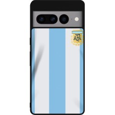 Google Pixel 7 Pro Case Hülle - Silikon schwarz Argentinien 2022 personalisierbares Fussballtrikot
