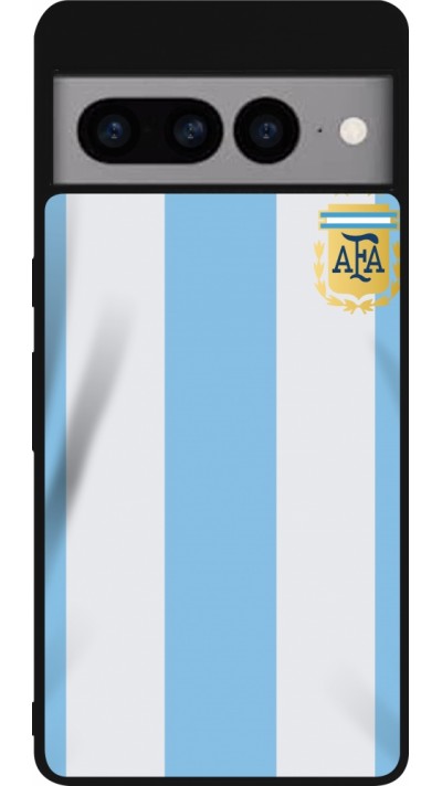 Google Pixel 7 Pro Case Hülle - Silikon schwarz Argentinien 2022 personalisierbares Fussballtrikot