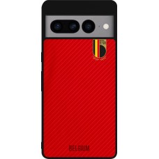 Coque Google Pixel 7 Pro - Silicone rigide noir Maillot de football Belgique 2022 personnalisable