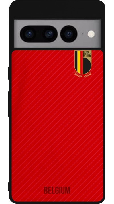 Coque Google Pixel 7 Pro - Silicone rigide noir Maillot de football Belgique 2022 personnalisable