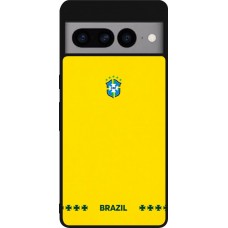 Coque Google Pixel 7 Pro - Silicone rigide noir Maillot de football Bresil 2026 personnalisable