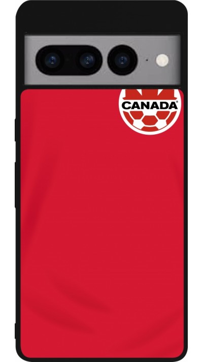 Coque Google Pixel 7 Pro - Silicone rigide noir Maillot de football Canada 2022 personnalisable