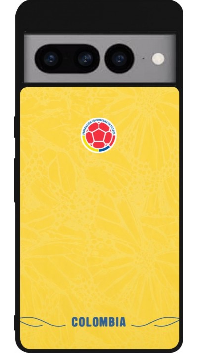 Coque Google Pixel 7 Pro - Silicone rigide noir Maillot de football Colombie 2026 personnalisable