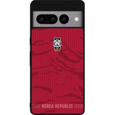 Coque Google Pixel 7 Pro - Silicone rigide noir Maillot de football Corée du Sud 2026 personnalisable