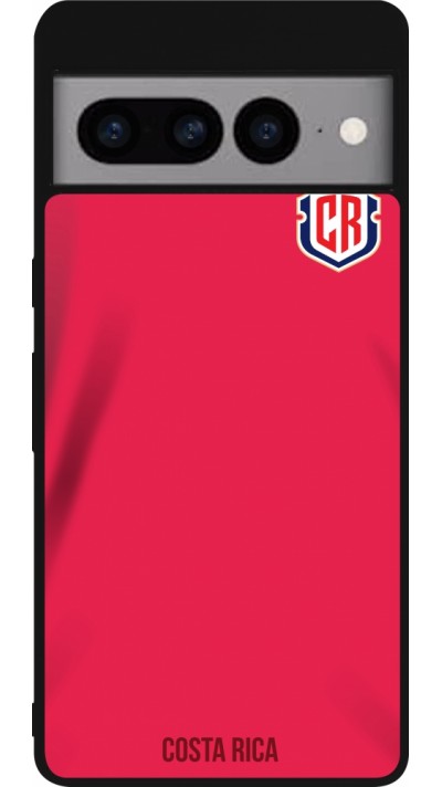 Coque Google Pixel 7 Pro - Silicone rigide noir Maillot de football Costa Rica 2022 personnalisable