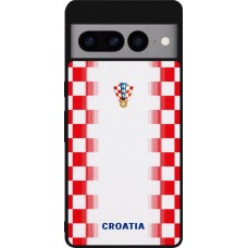 Coque Google Pixel 7 Pro - Silicone rigide noir Maillot de football Croatie 2026 personnalisable