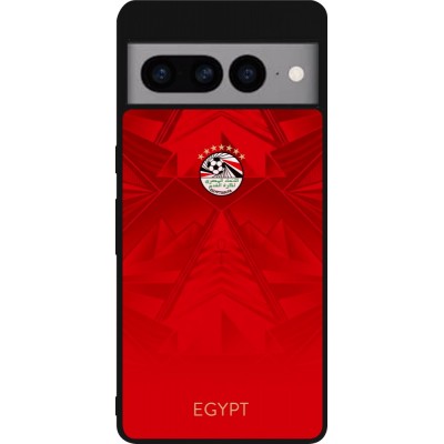 Coque Google Pixel 7 Pro - Silicone rigide noir Maillot de football Égypte 2026 personnalisable