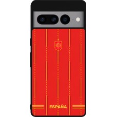 Coque Google Pixel 7 Pro - Silicone rigide noir Maillot de football Espagne 2026 personnalisable