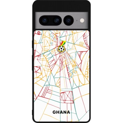 Coque Google Pixel 7 Pro - Silicone rigide noir Maillot de football Ghana 2026 personnalisable