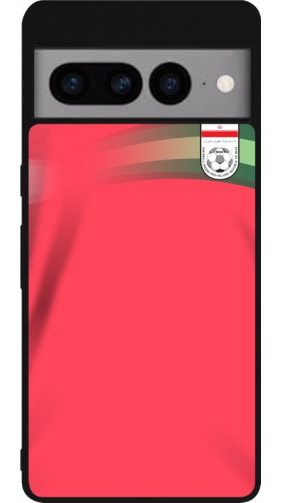 Coque Google Pixel 7 Pro - Silicone rigide noir Maillot de football Iran 2022 personnalisable